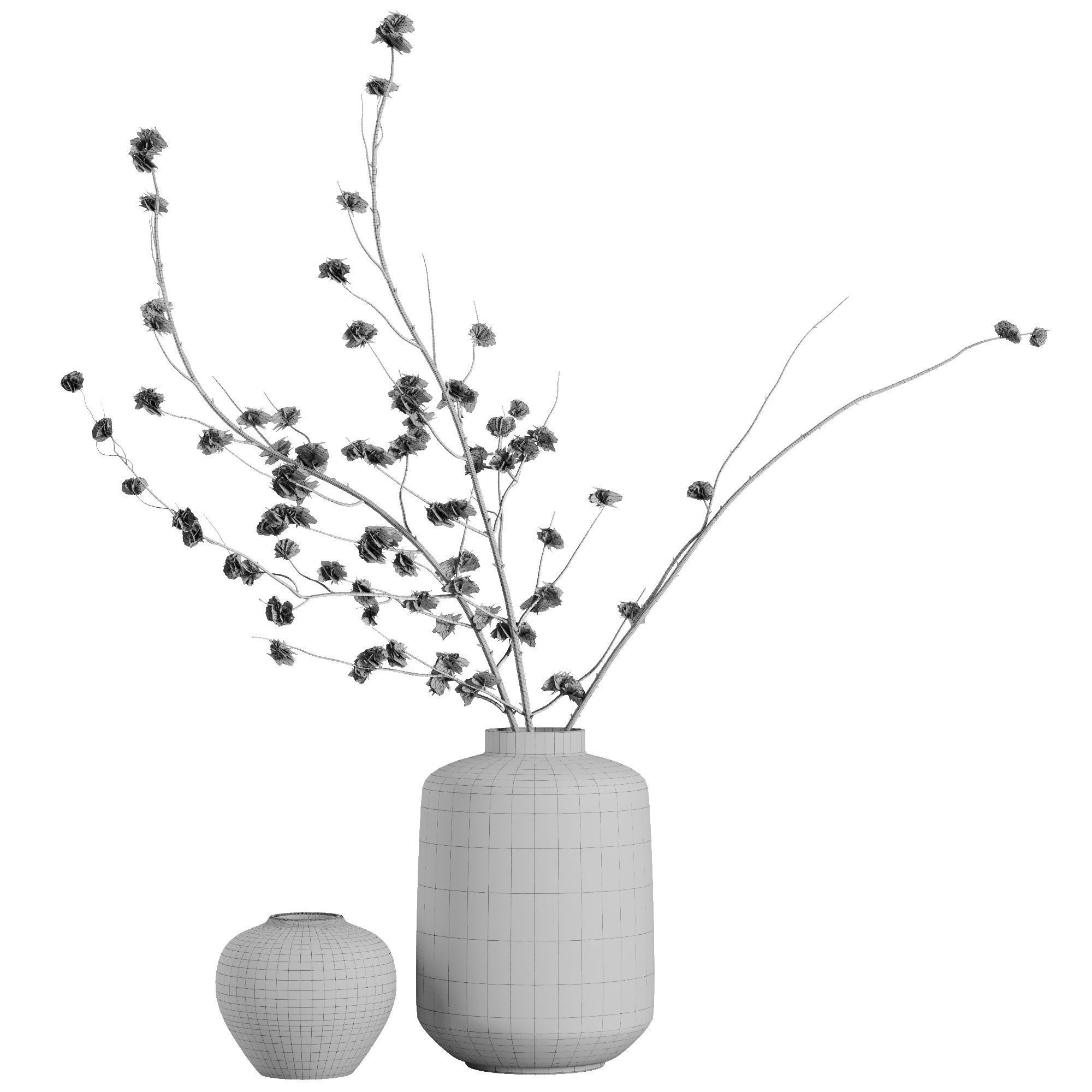 Dry branches vase Set45 3D model_4