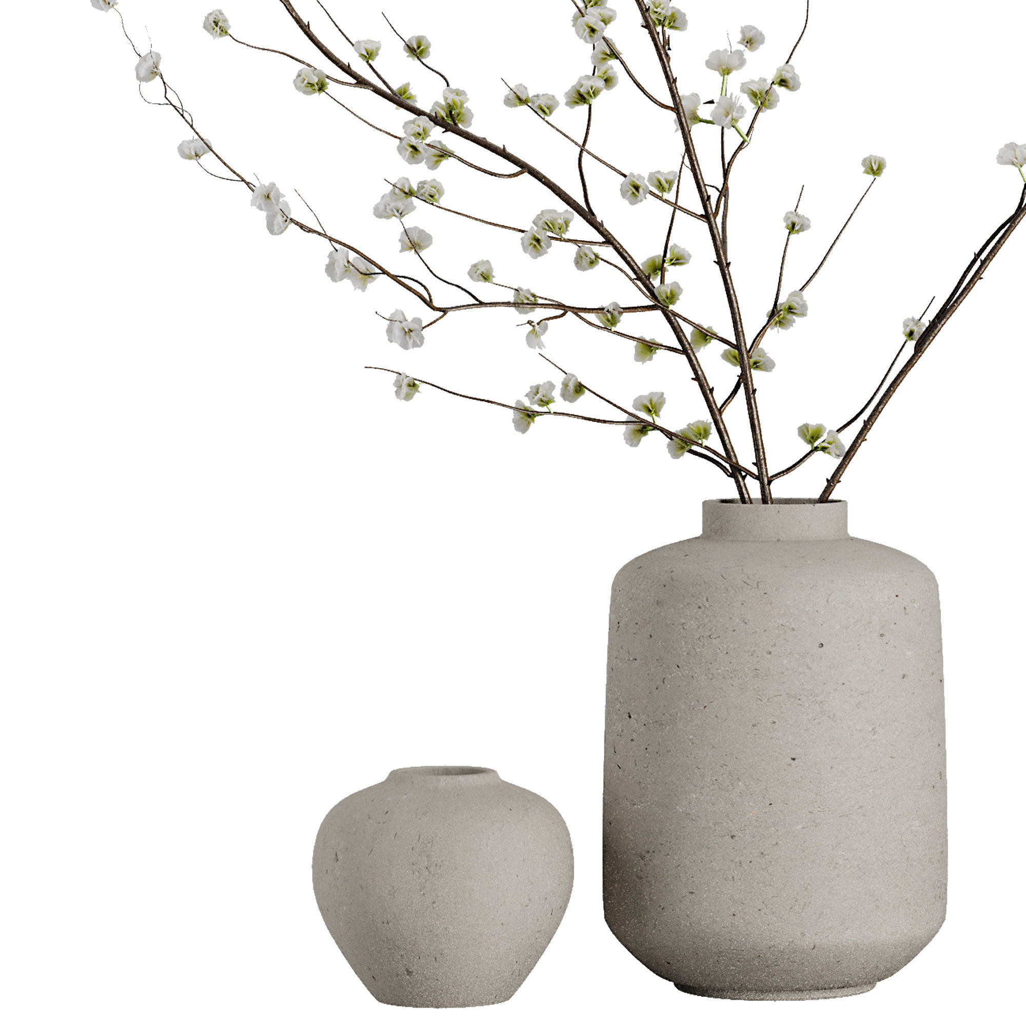 Dry branches vase Set45 3D model_3