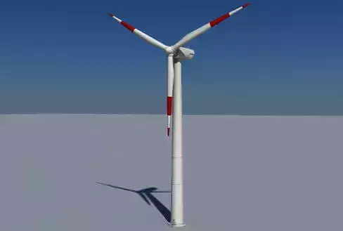 Wind Turbine Land Realtime Low-poly 3D model
