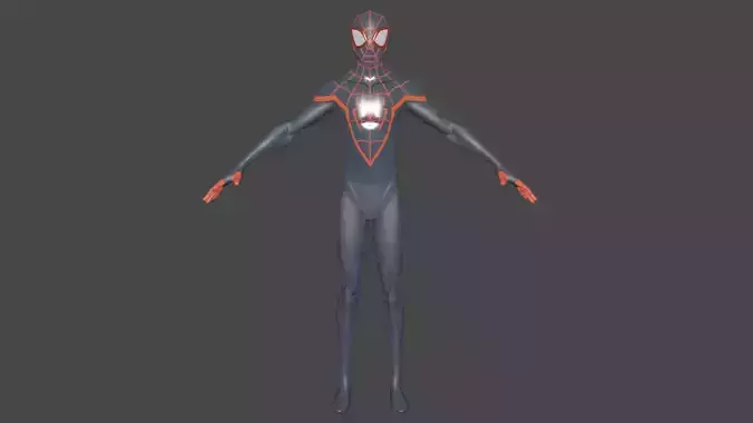 Miles Morales Animated Suit Low-poly 3D model