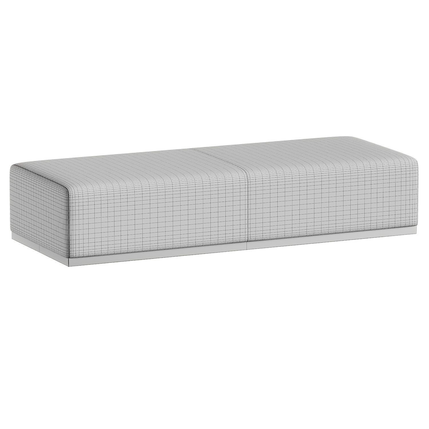 pouf long 3D model_2