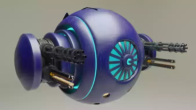 Sci Fi Sphere Drone Low-poly 3D model Sci Fi Sphere Drone Low-poly 3D model