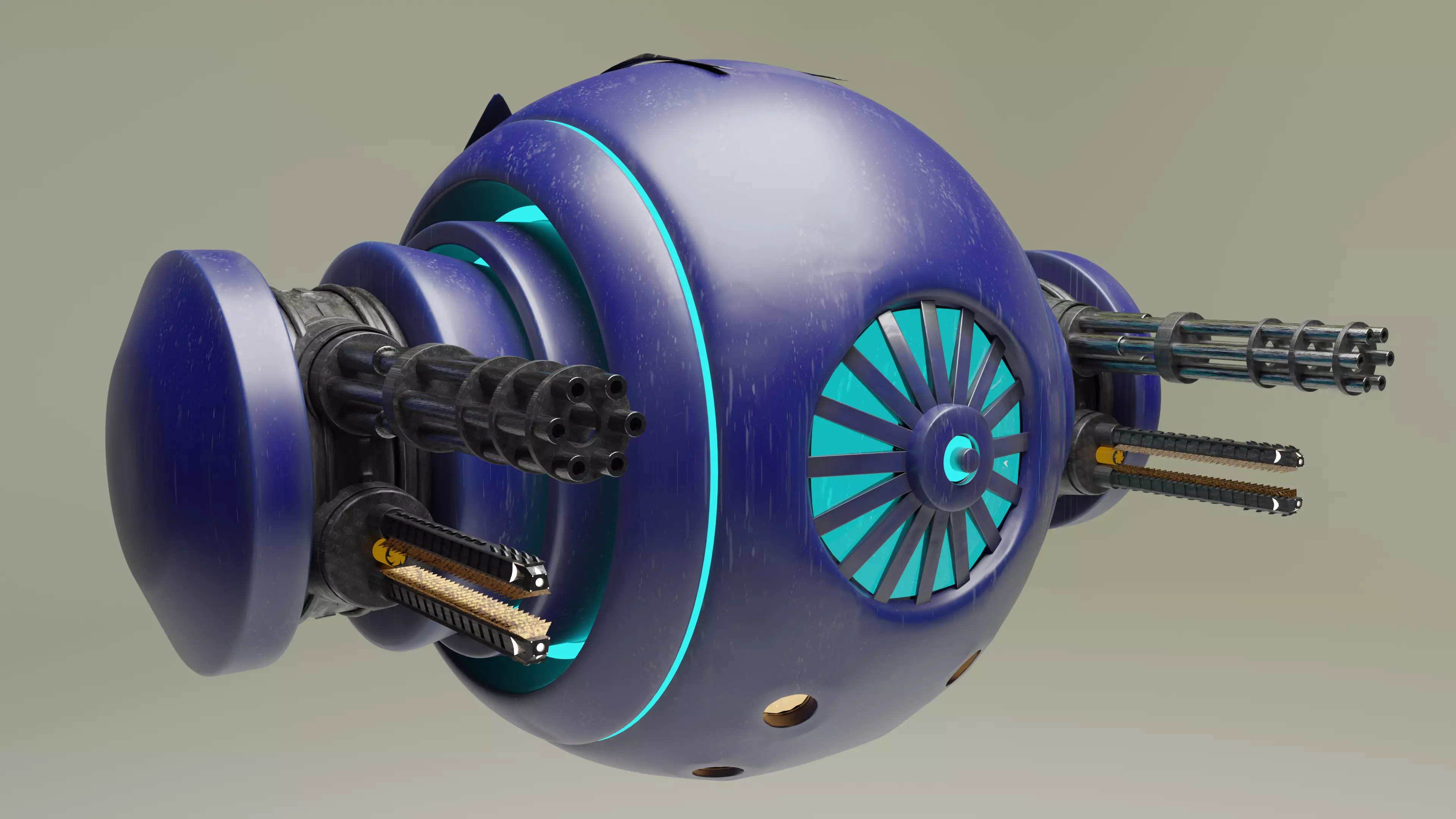 Sci Fi Sphere Drone Low-poly 3D model_0