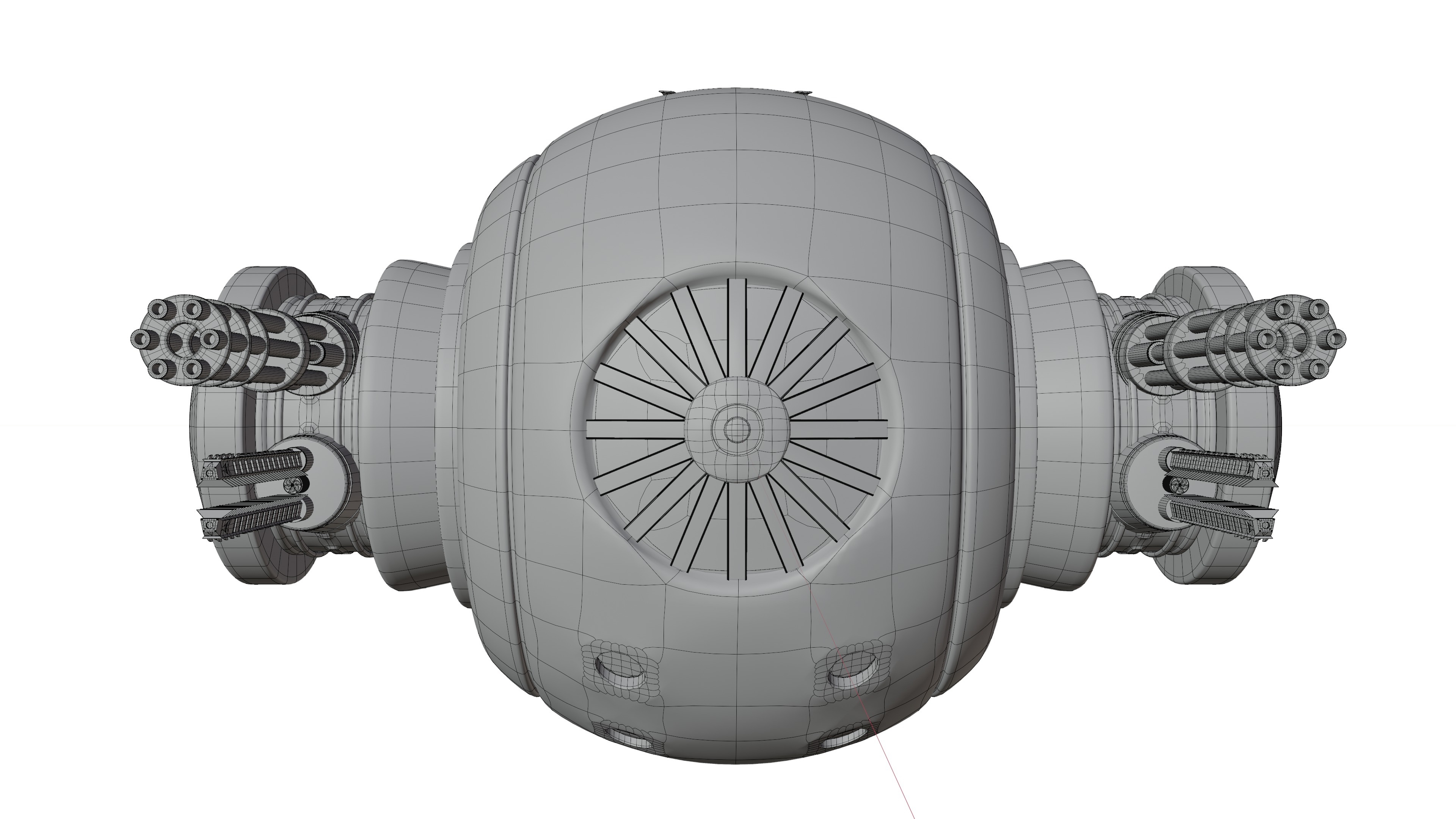 Sci Fi Sphere Drone Low-poly 3D model_12