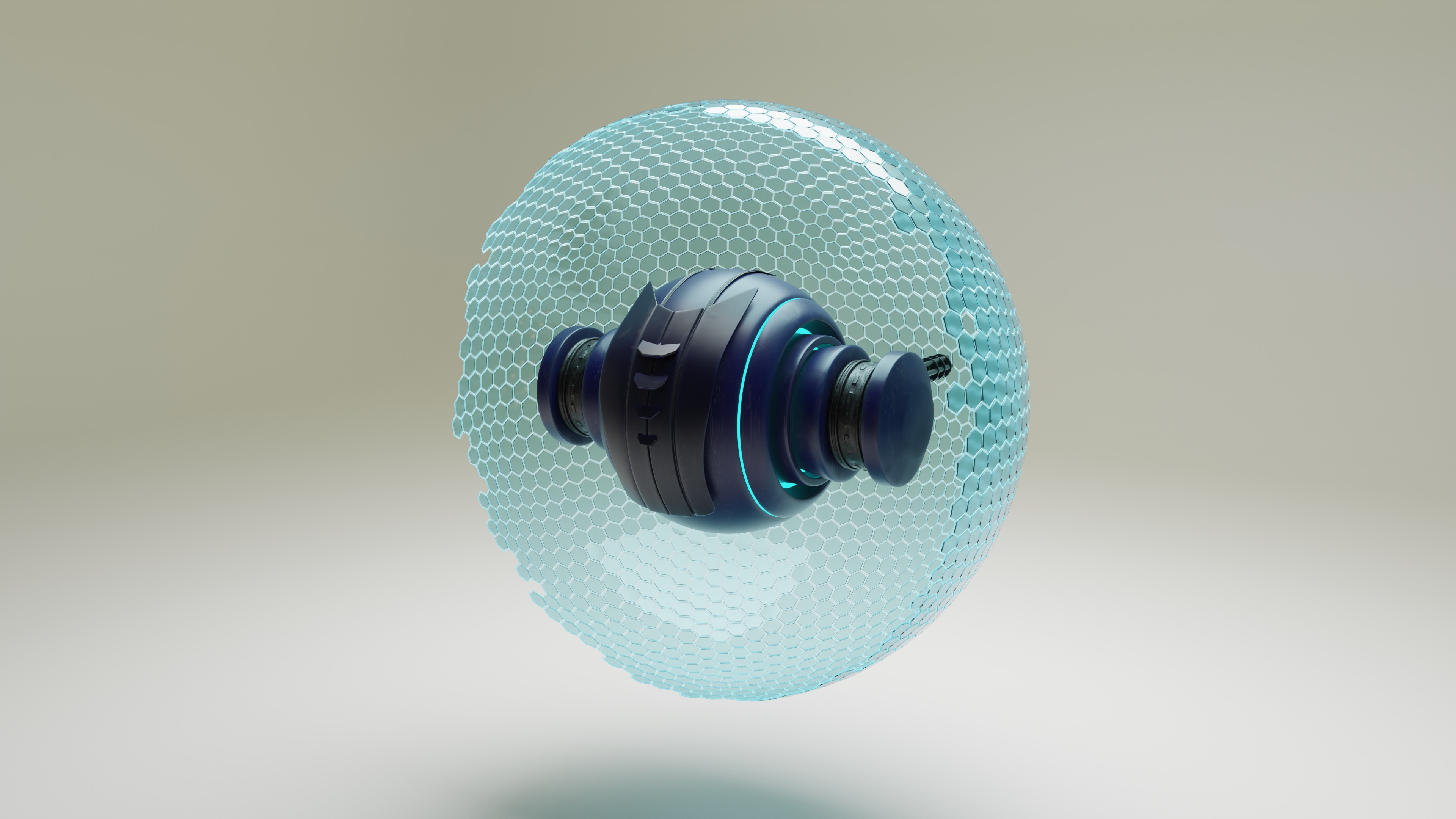 Sci Fi Sphere Drone Low-poly 3D model_9