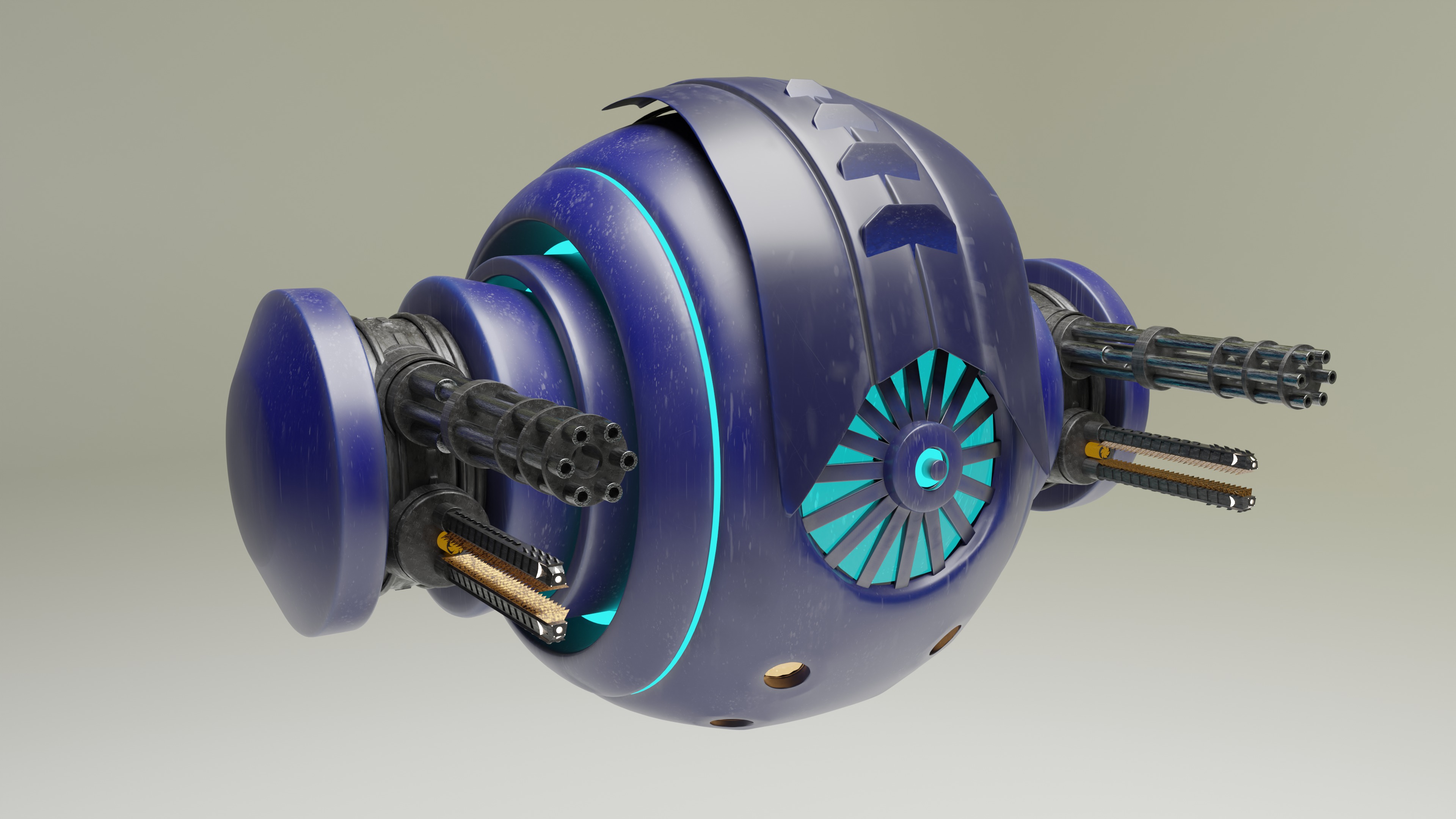 Sci Fi Sphere Drone Low-poly 3D model_5