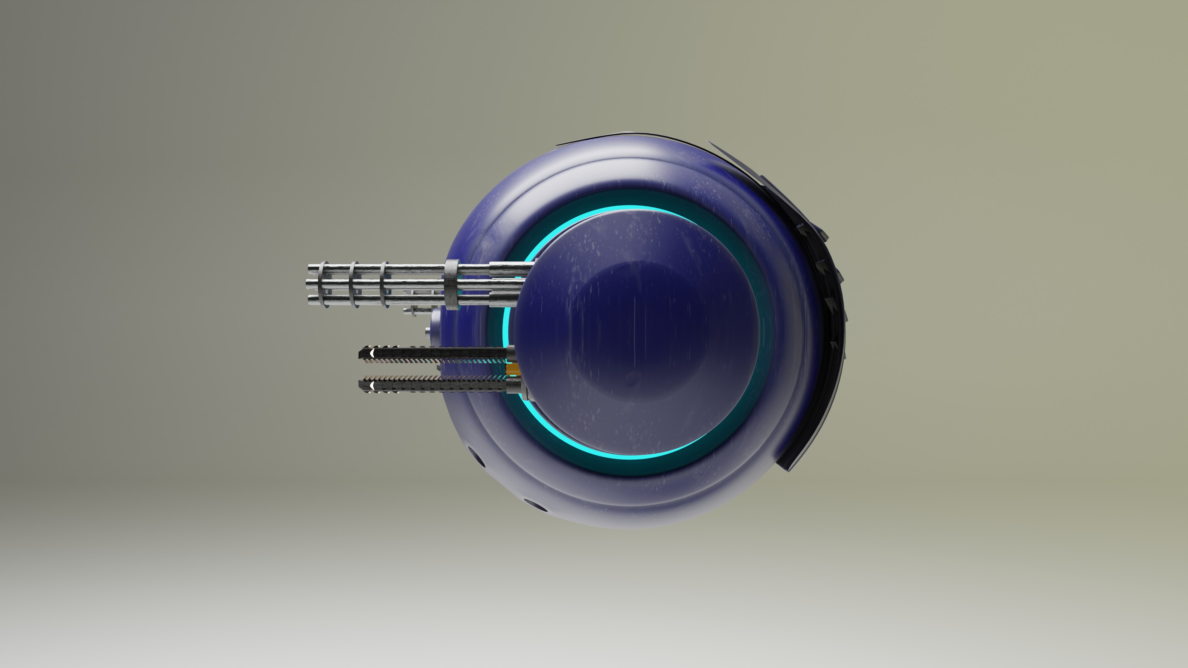 Sci Fi Sphere Drone Low-poly 3D model_2