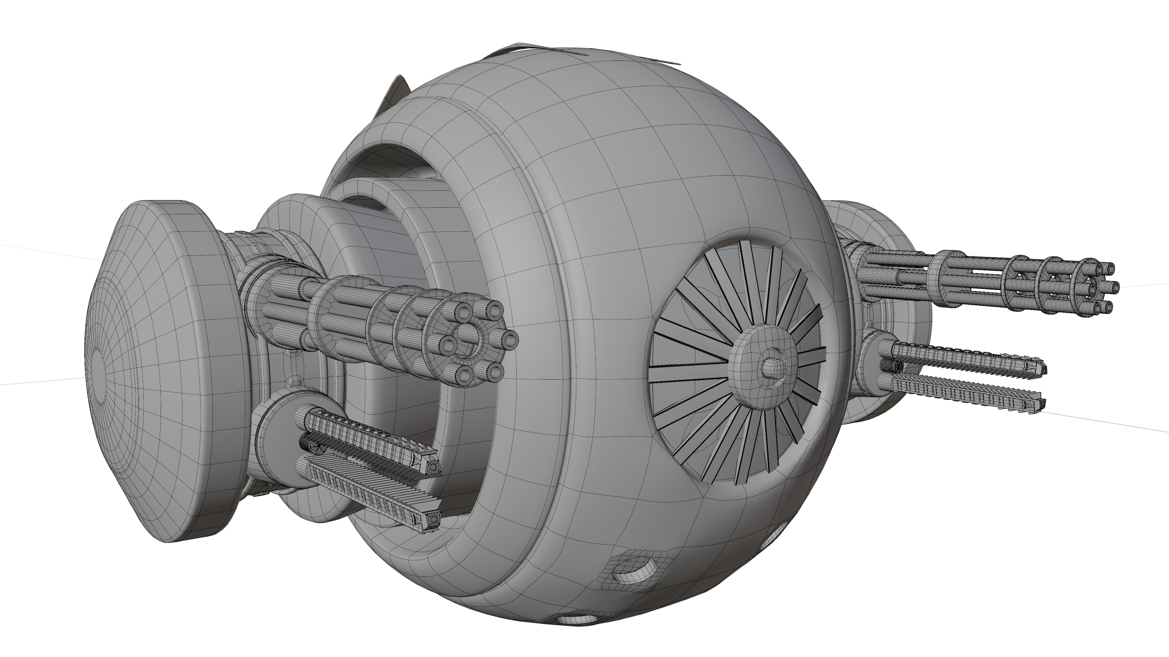 Sci Fi Sphere Drone Low-poly 3D model_11