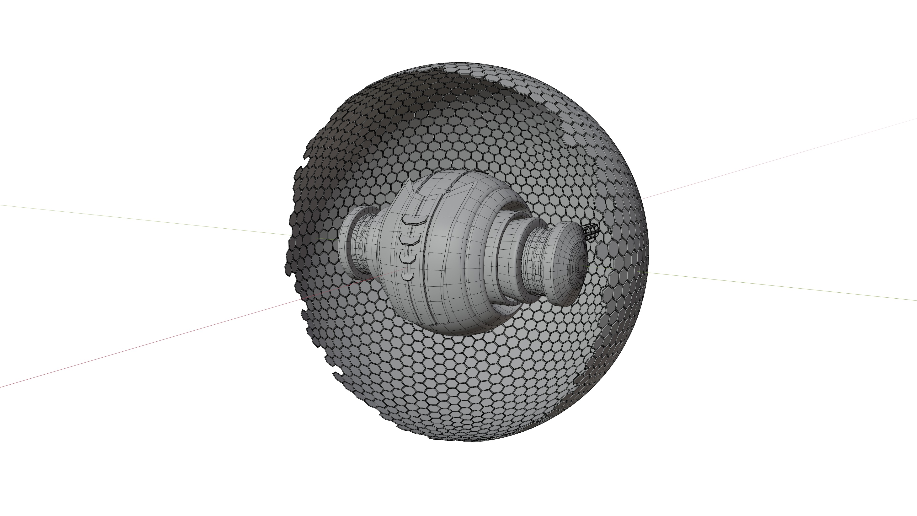 Sci Fi Sphere Drone Low-poly 3D model_17