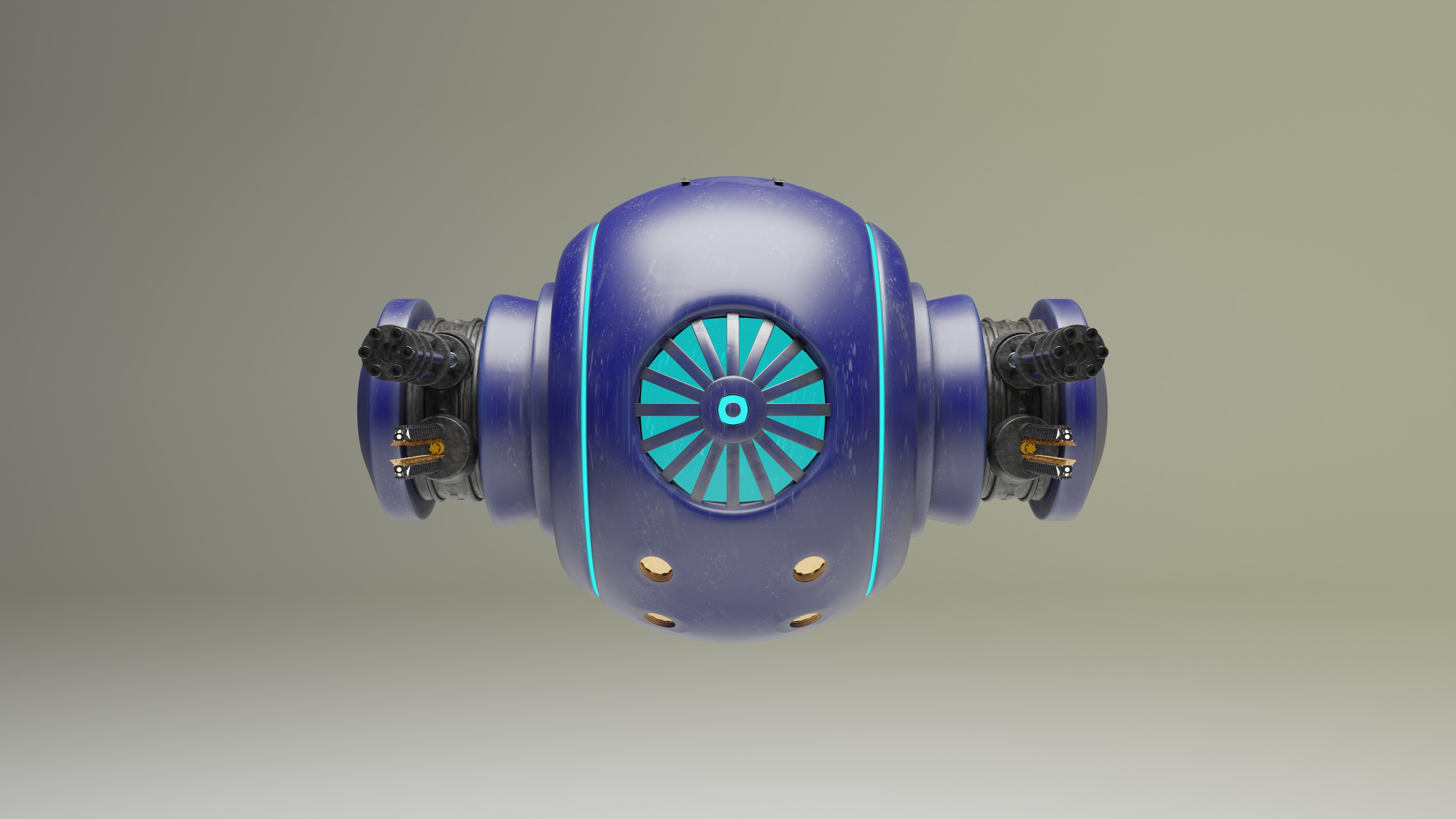 Sci Fi Sphere Drone Low-poly 3D model_1