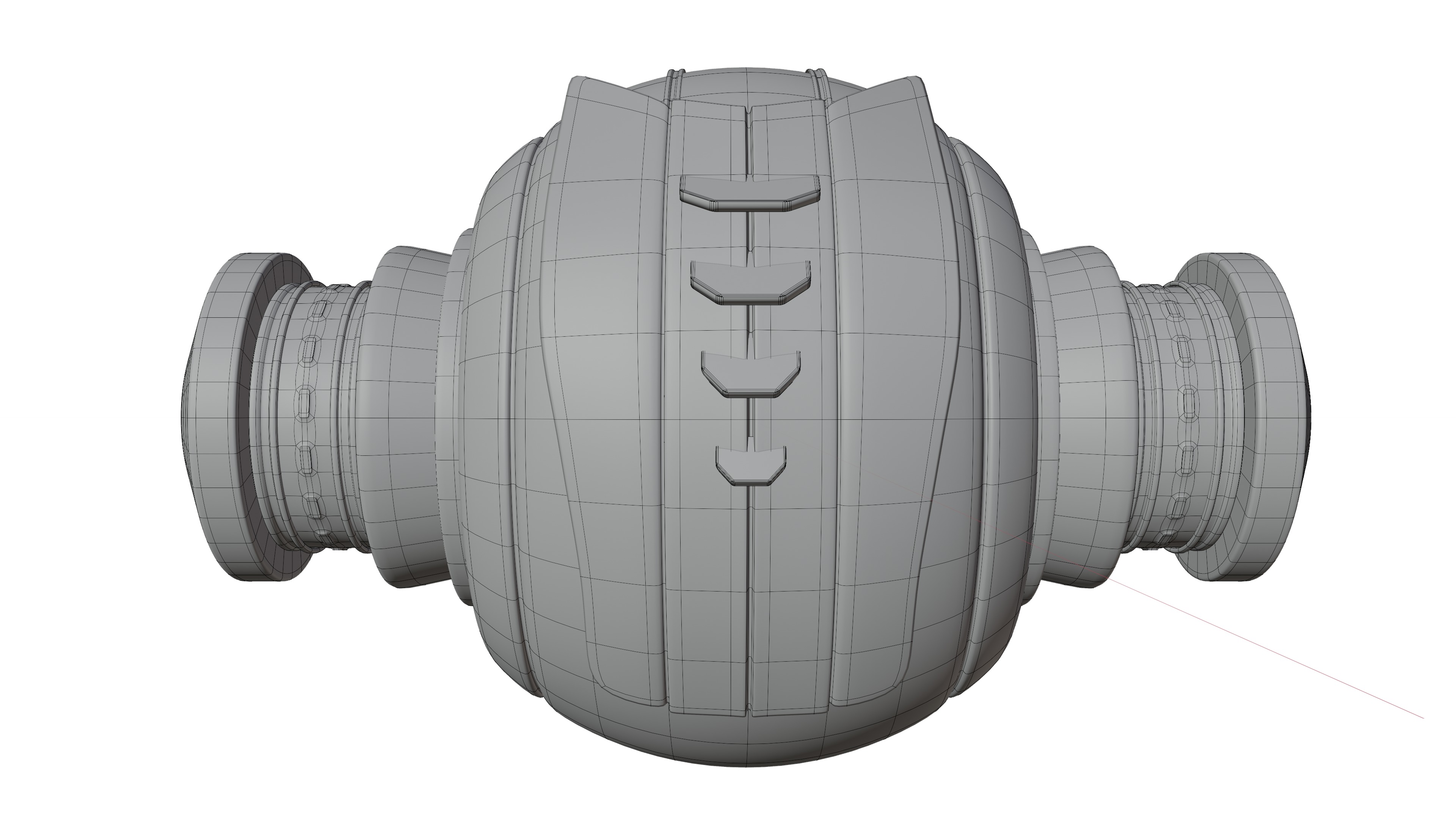 Sci Fi Sphere Drone Low-poly 3D model_14