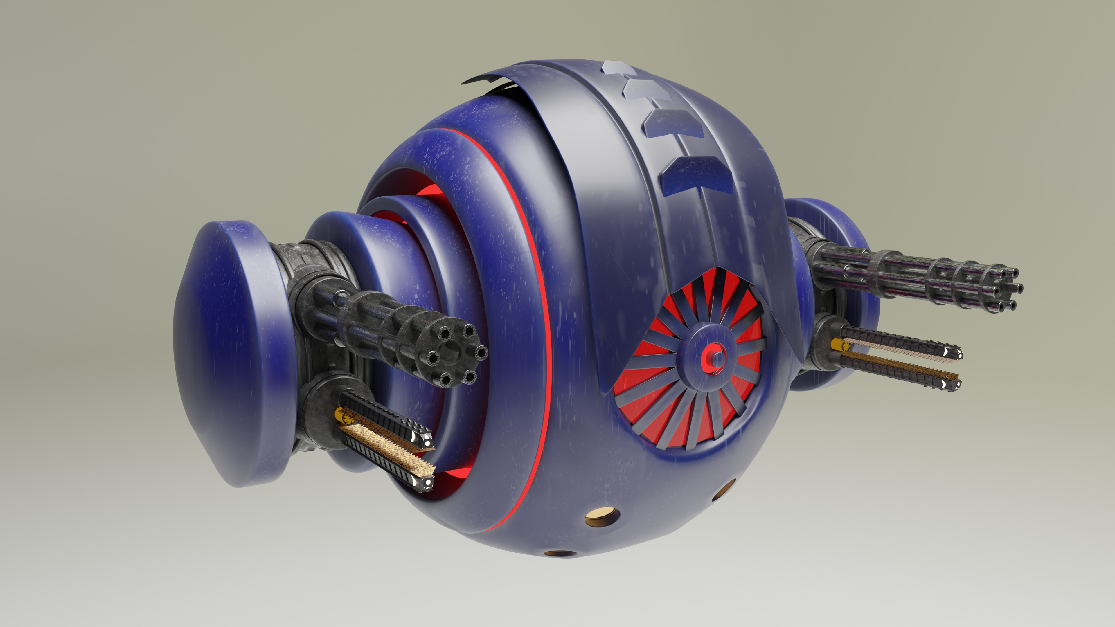 Sci Fi Sphere Drone Low-poly 3D model_10