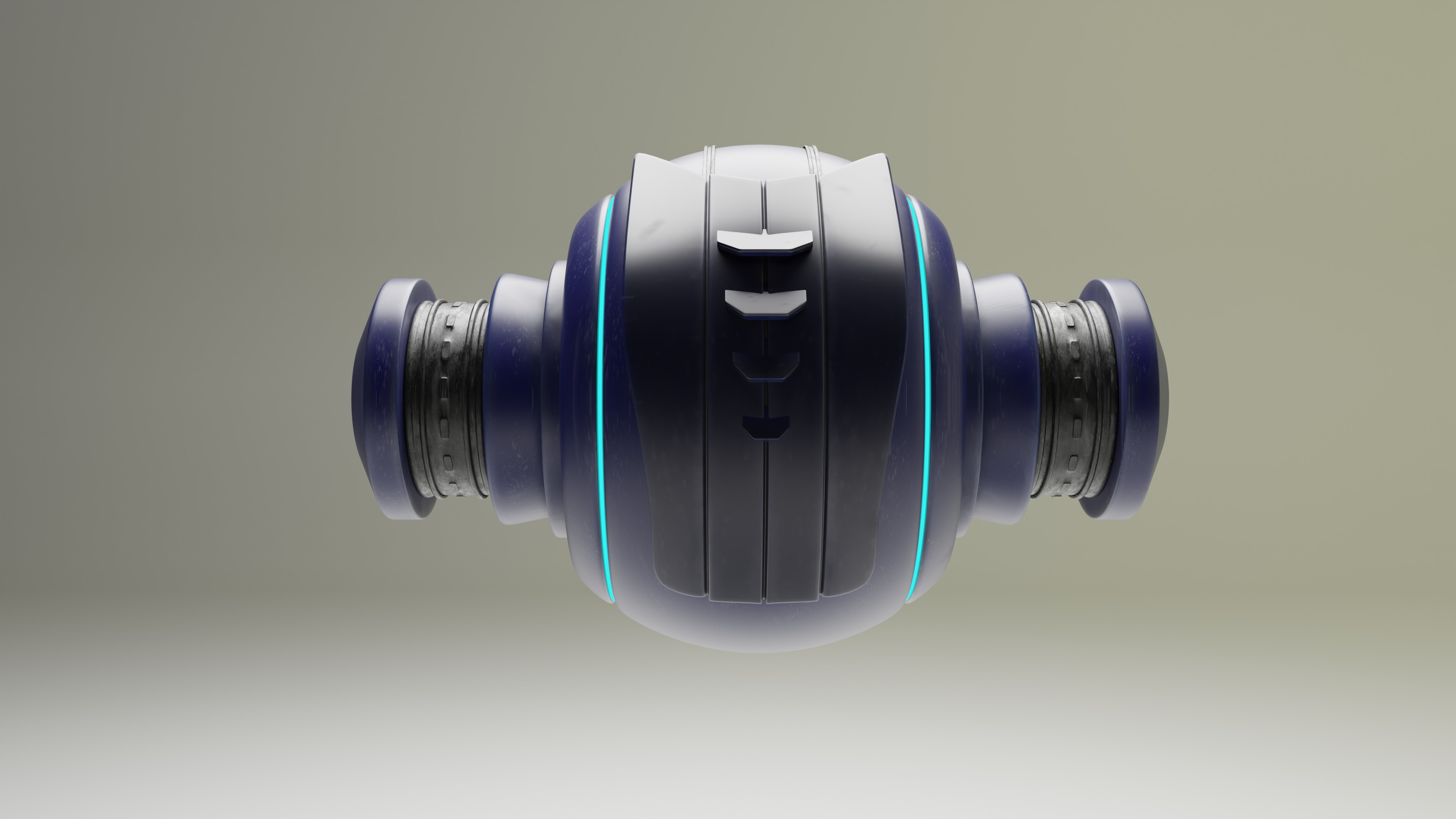 Sci Fi Sphere Drone Low-poly 3D model_3