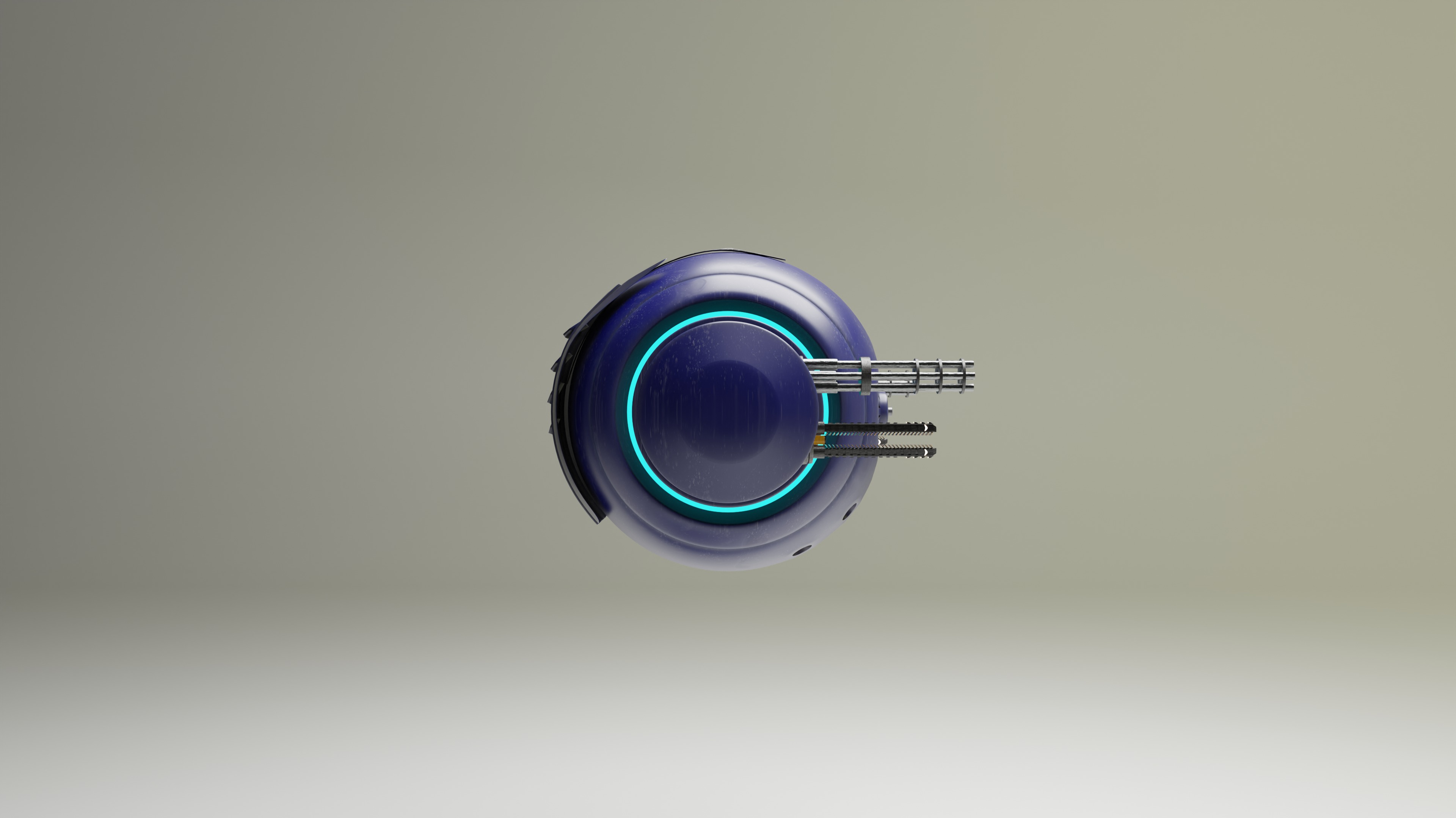 Sci Fi Sphere Drone Low-poly 3D model_4