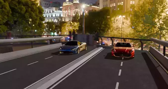 Supercar Showdown McLaren 720S vs Ferrari 812  Blender Animation 3D model