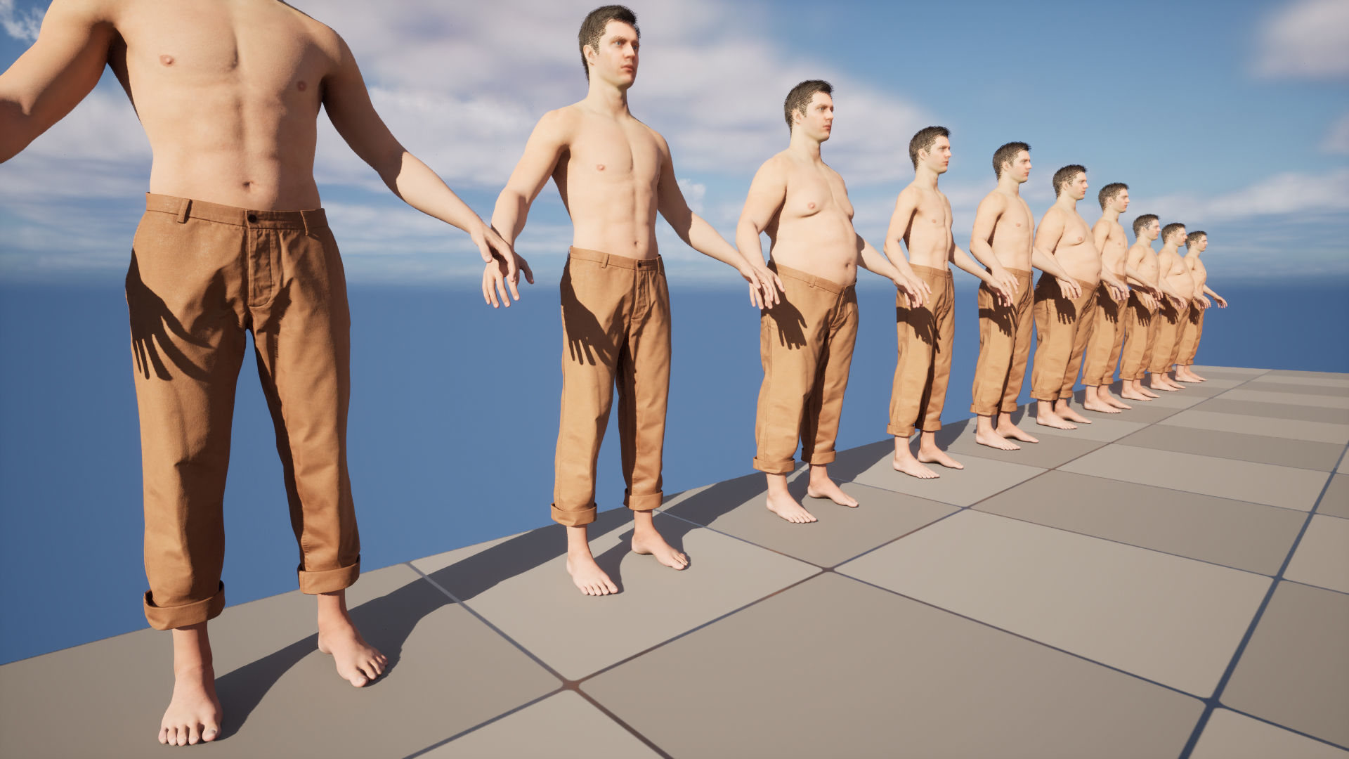 Trousers 72 - All MH Bodies and UE5 Skeletons - Rigged Low-poly 3D model_17
