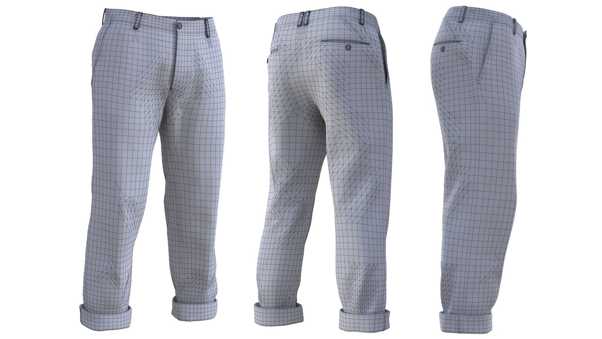 Trousers 72 - All MH Bodies and UE5 Skeletons - Rigged Low-poly 3D model_22