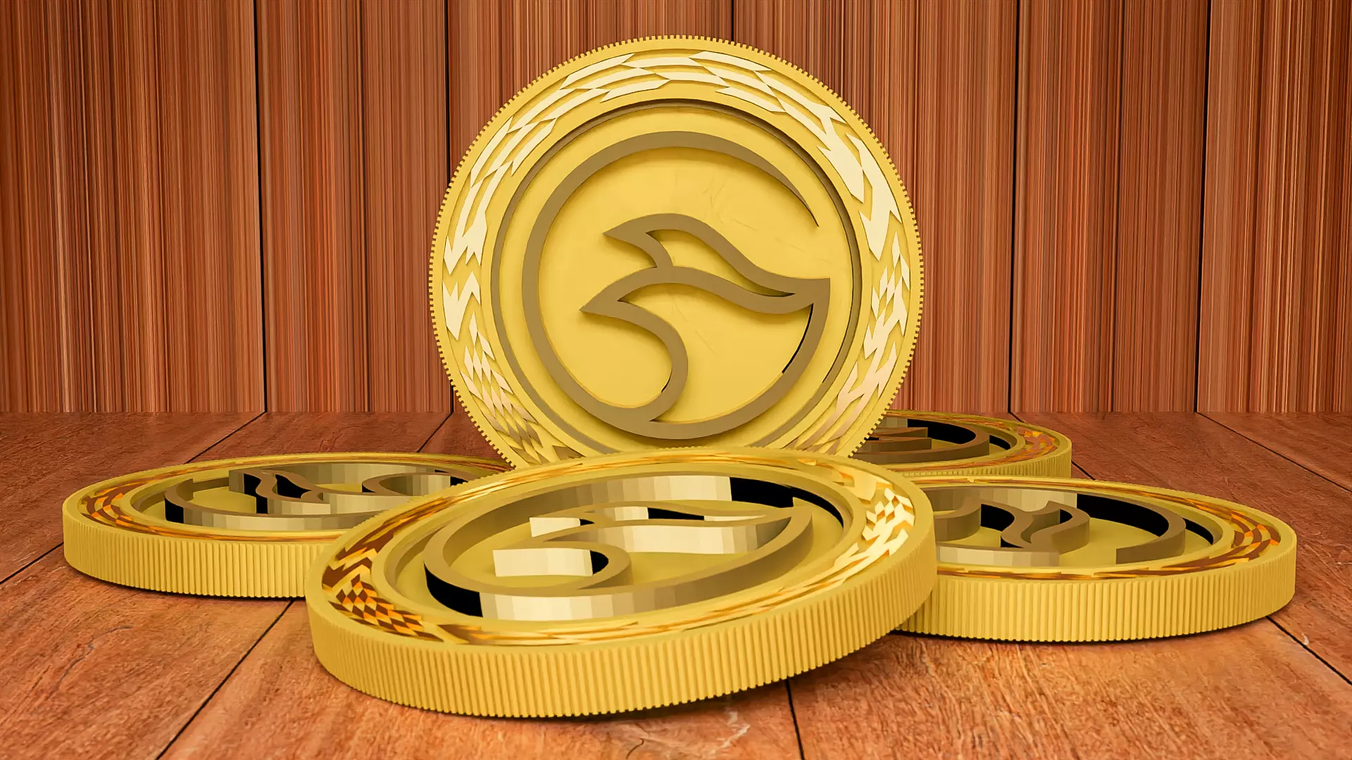 Manta Coin and Token Crypto Currency 3D Digital Download 3D model