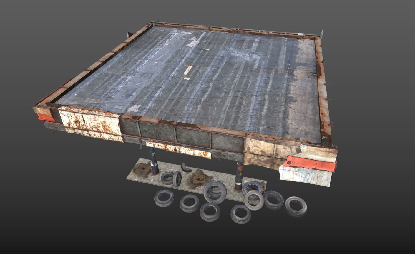 Abandoned Petrol Station 3D model_10