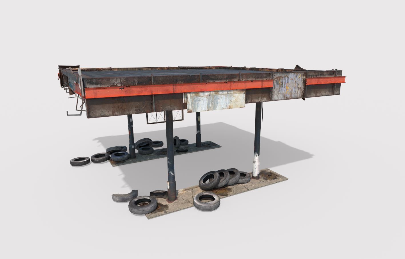 Abandoned Petrol Station 3D model_6