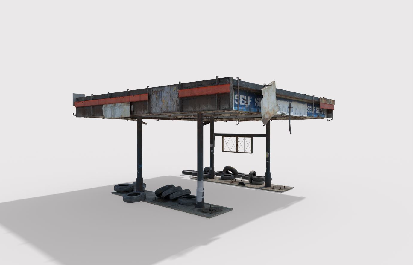 Abandoned Petrol Station 3D model_5