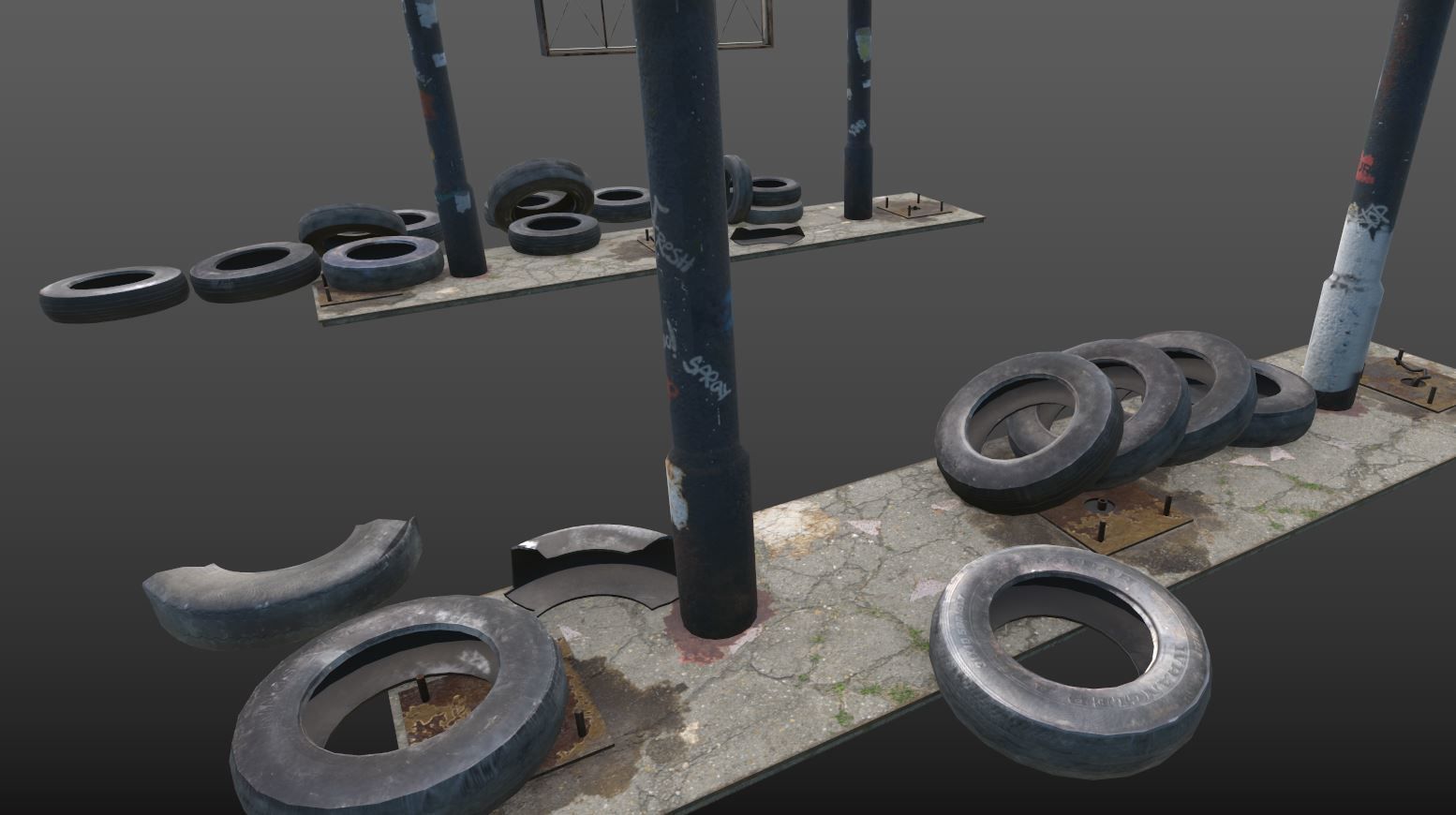 Abandoned Petrol Station 3D model_9