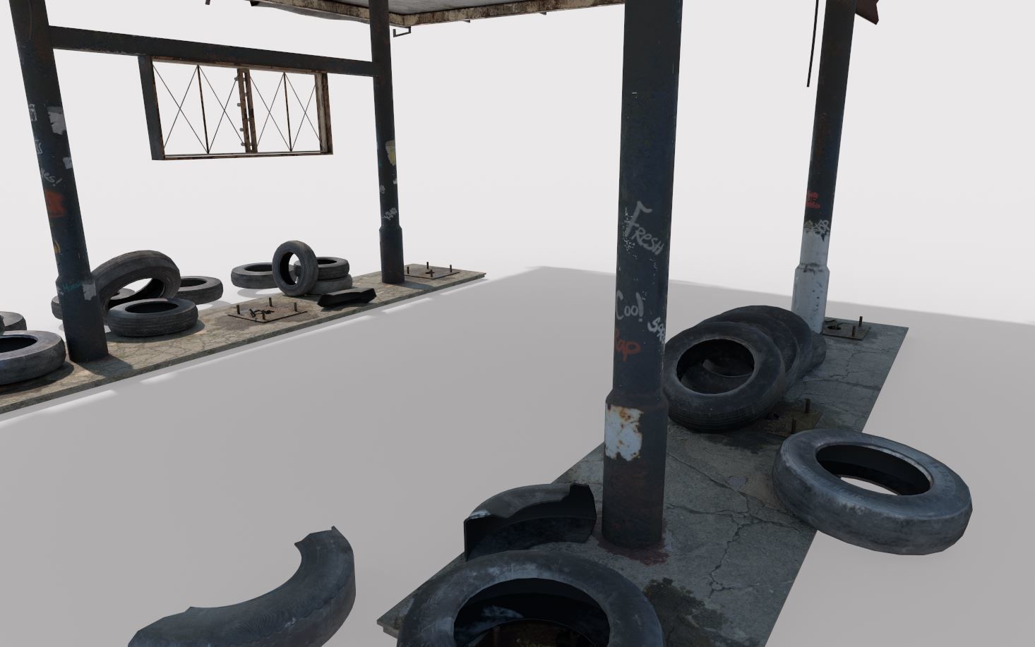 Abandoned Petrol Station 3D model_8