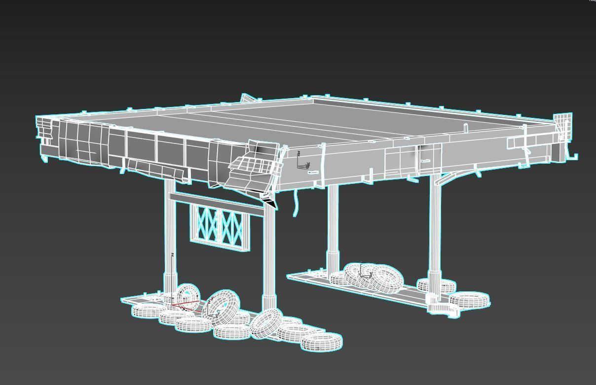 Abandoned Petrol Station 3D model_11