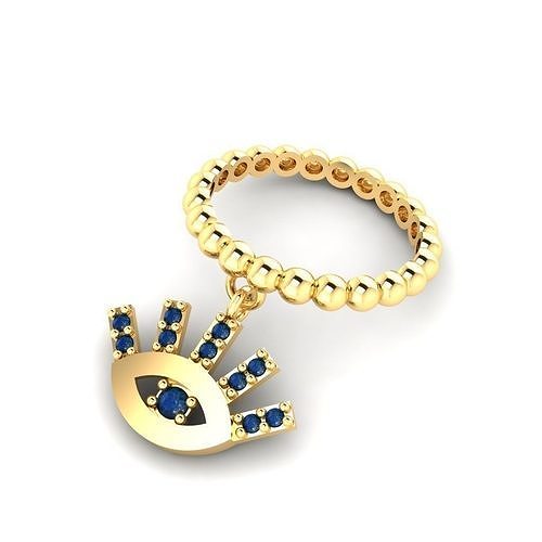 EVIL EYE Dangle ring 3D print model