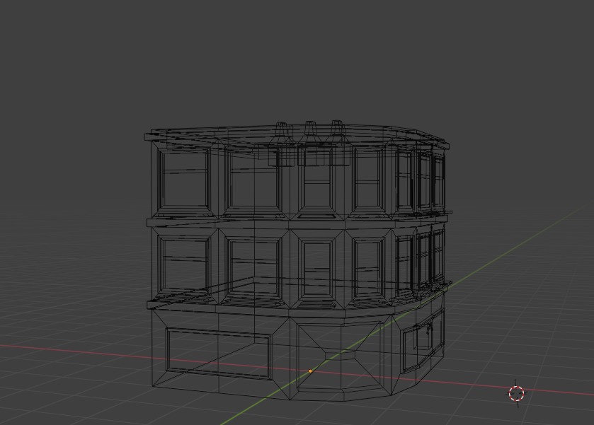 Low Poly Corner Building Shop Mobile-Friendly 3D Model Low-poly 3D model_1