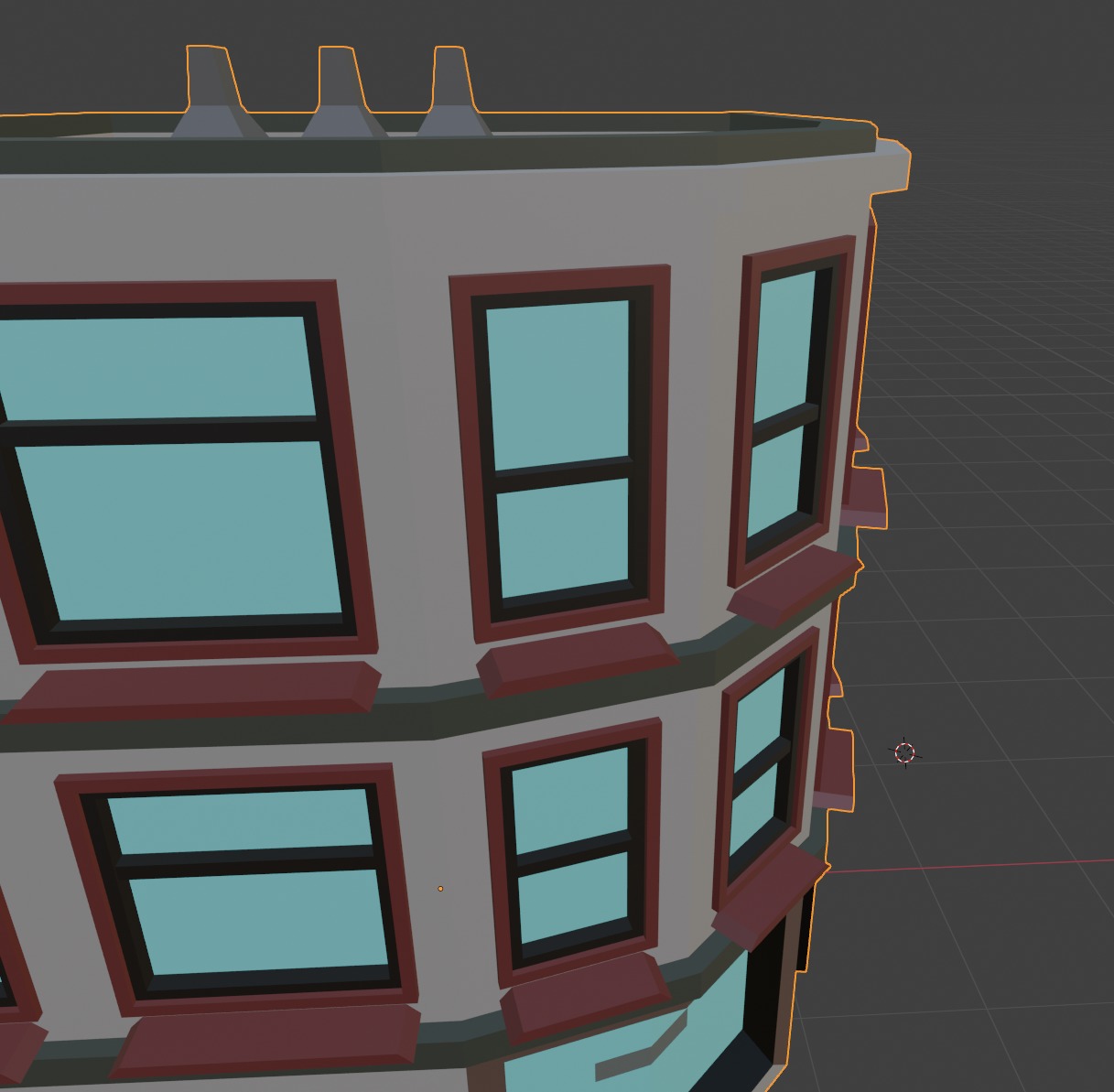 Low Poly Corner Building Shop Mobile-Friendly 3D Model Low-poly 3D model_4
