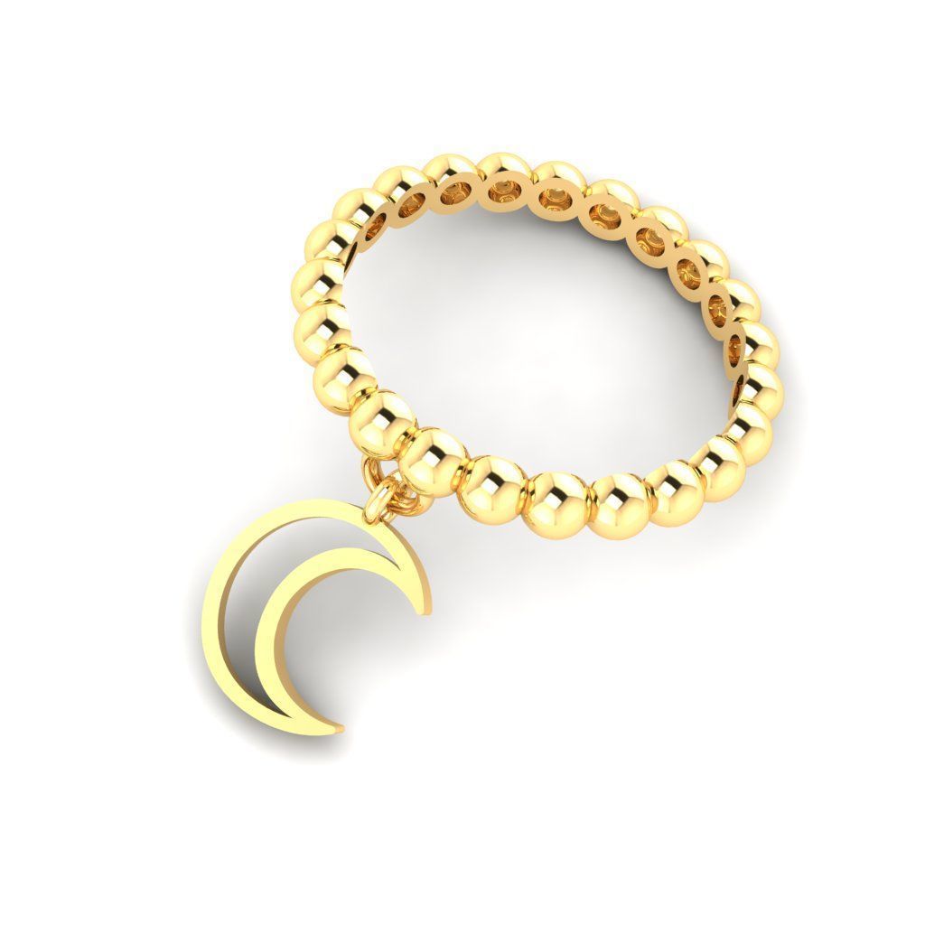 moon Dangle ring 3D print model_12