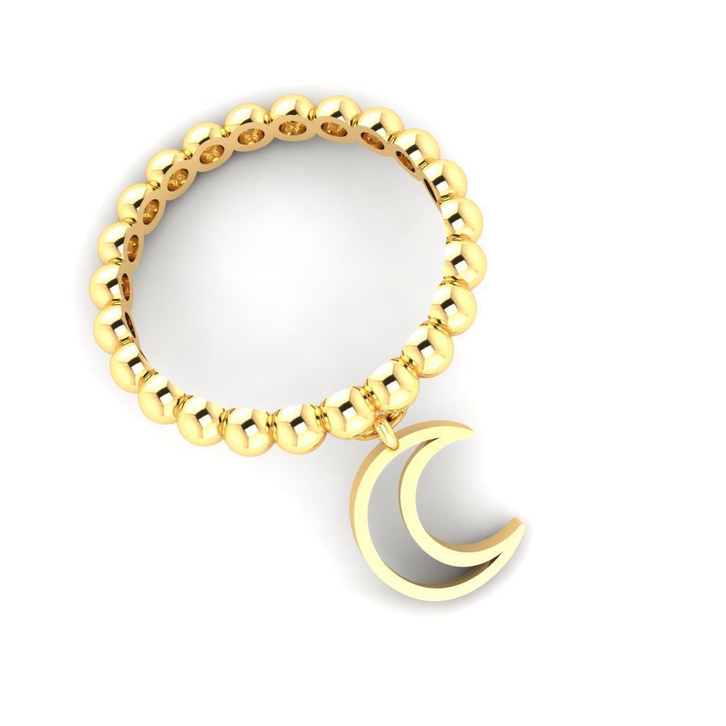 moon Dangle ring 3D print model_14