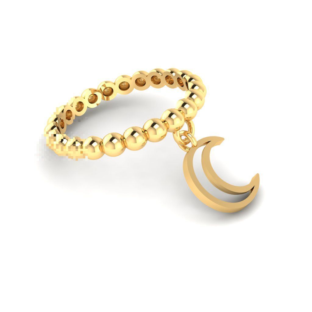 moon Dangle ring 3D print model_5