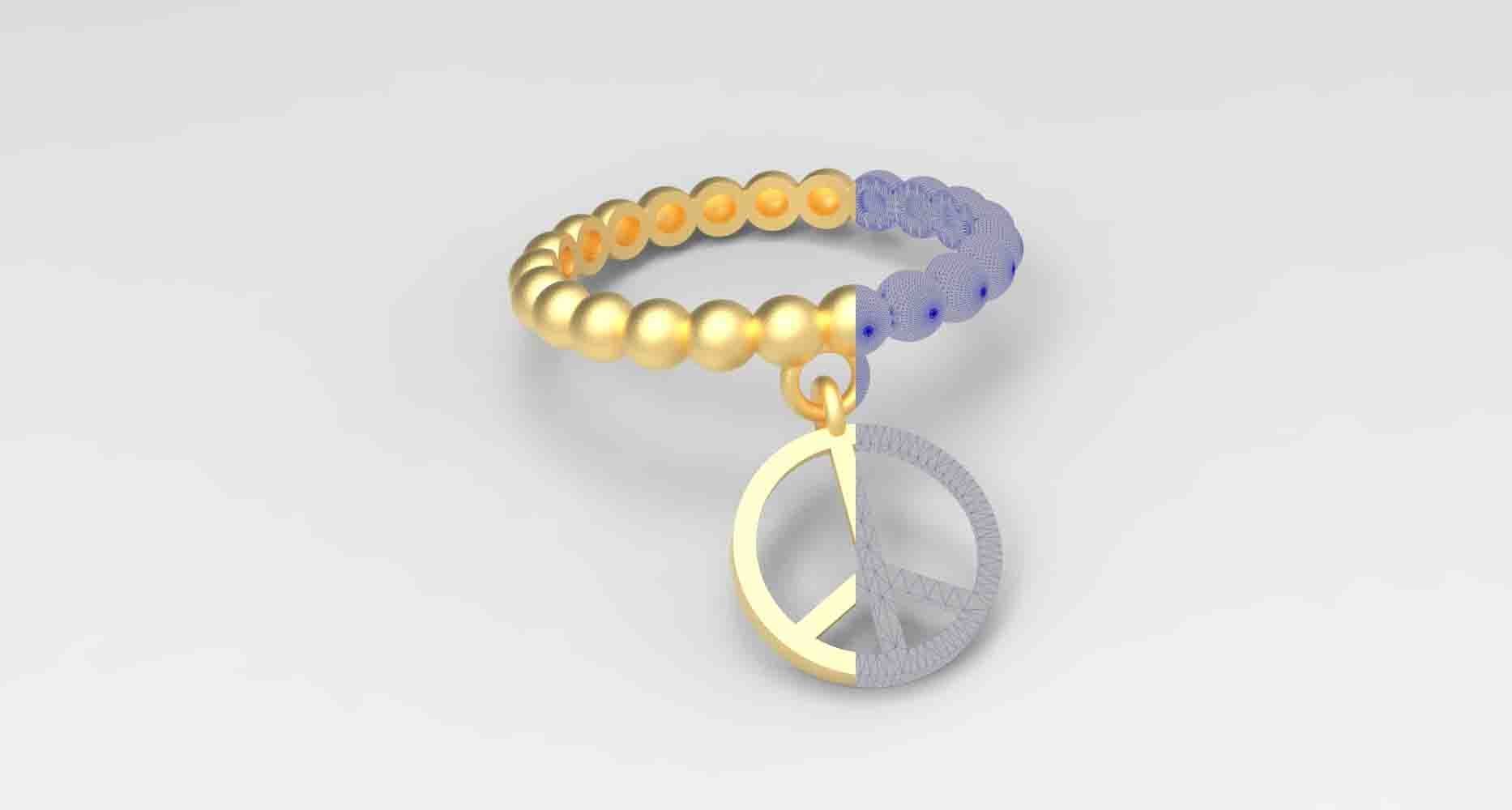 mummy Dangle ring 3D print model_1