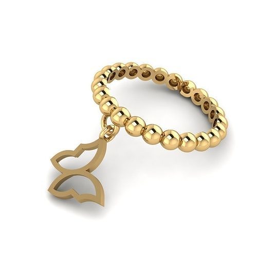 butterfly Dangle ring 3D print model