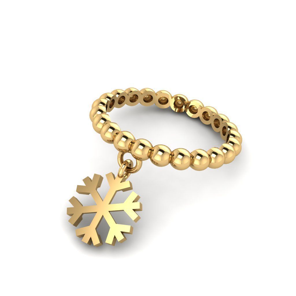 Snow Dangle Ring 3D print model_3