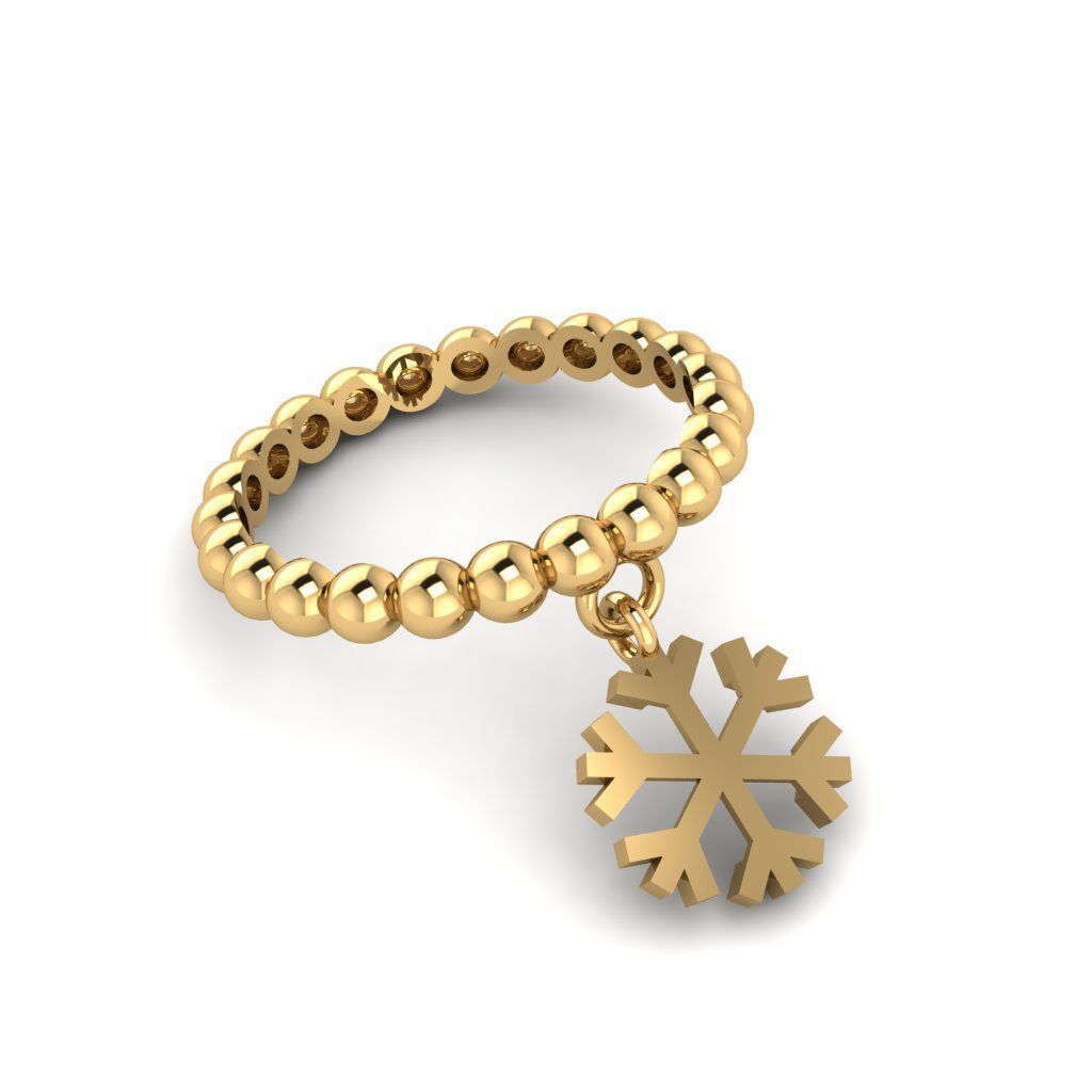 Snow Dangle Ring 3D print model_5