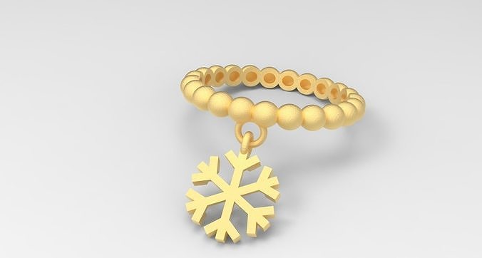 Snow Dangle Ring 3D print model