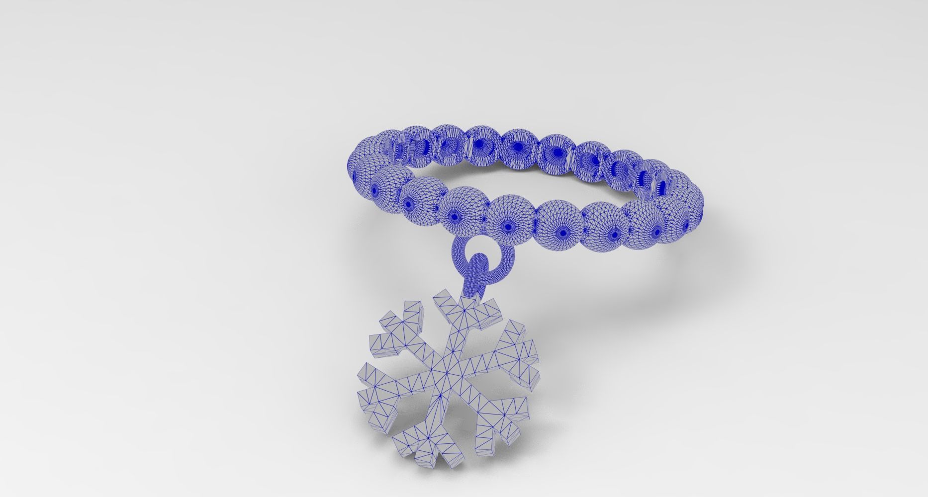 Snow Dangle Ring 3D print model_8