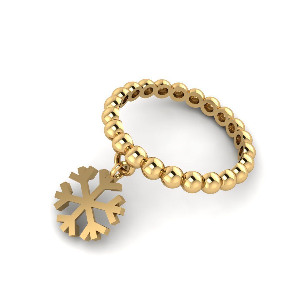 Snow Dangle Ring 3D print model_7