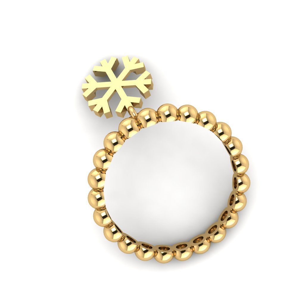 Snow Dangle Ring 3D print model_6