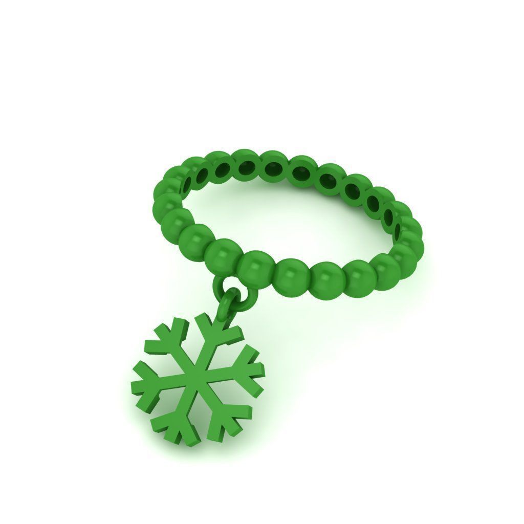 Snow Dangle Ring 3D print model_1