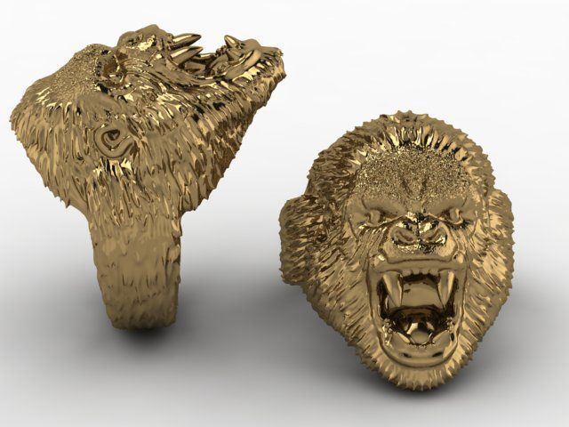 Gorilla ring 3D print model_3