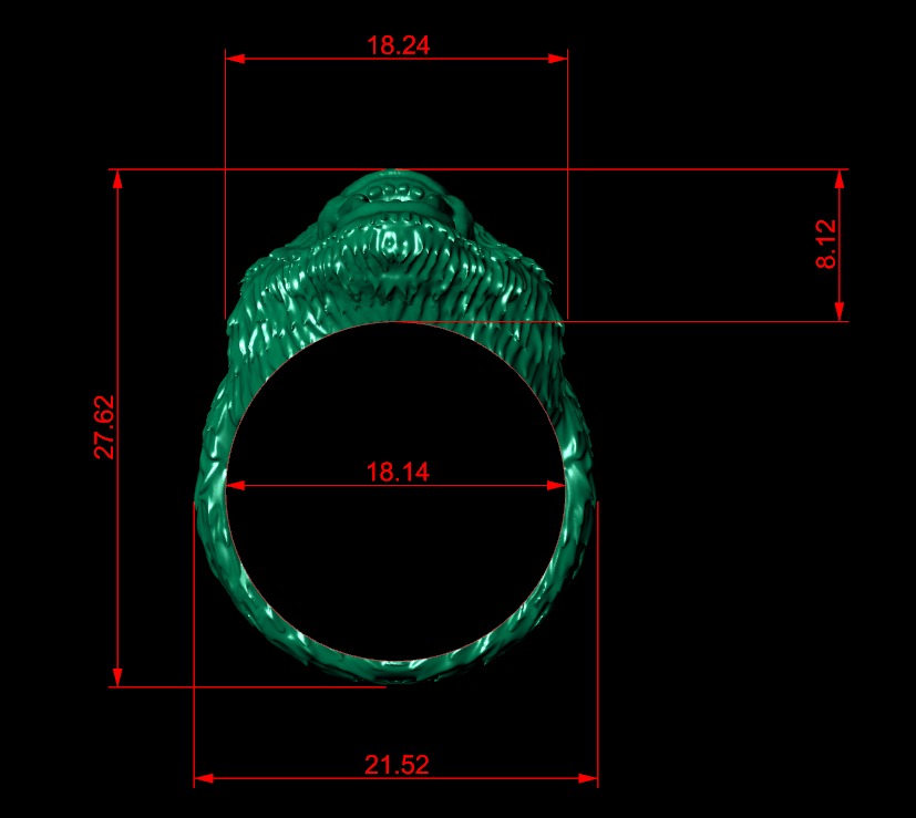 Gorilla ring 3D print model_13