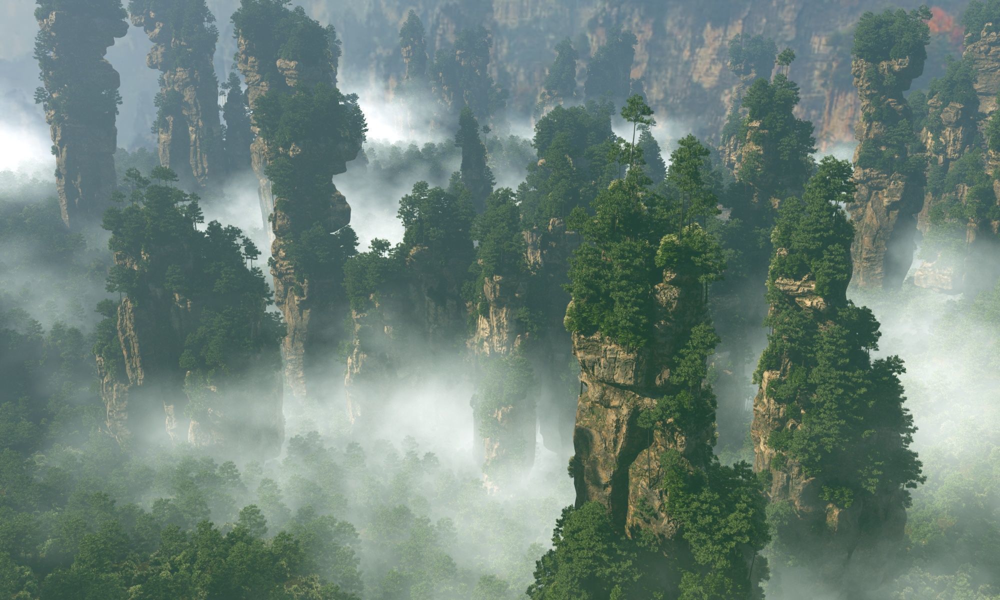 Realistic topography of Zhangjiajie tianzi-mountain 3D model_2