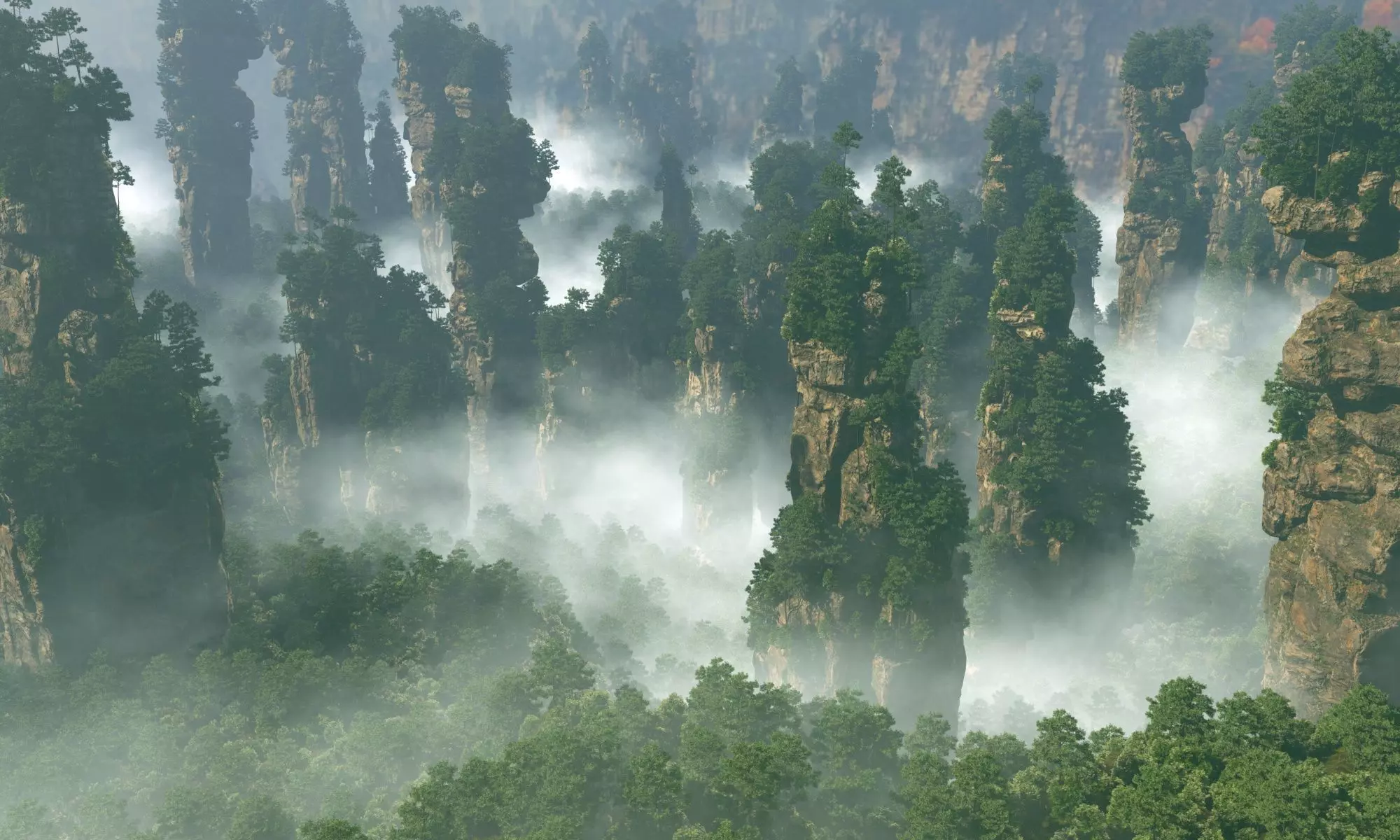 Realistic topography of Zhangjiajie tianzi-mountain 3D model_0