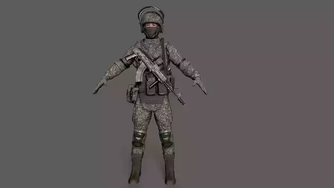 SOLDIER Low-poly 3D model