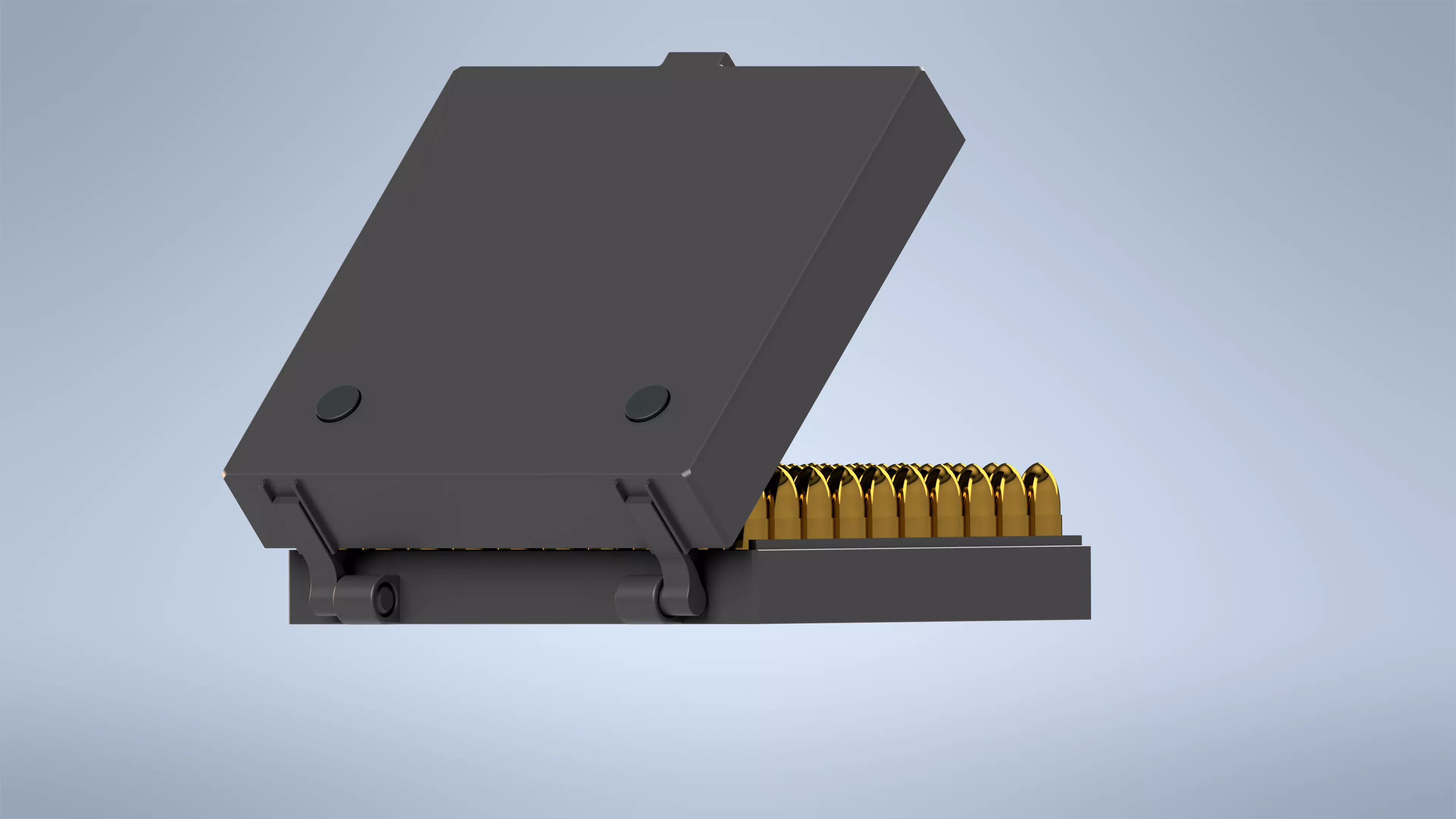 Printable Ammunition box 9 mm Luger with Storage pins 3D print model_0