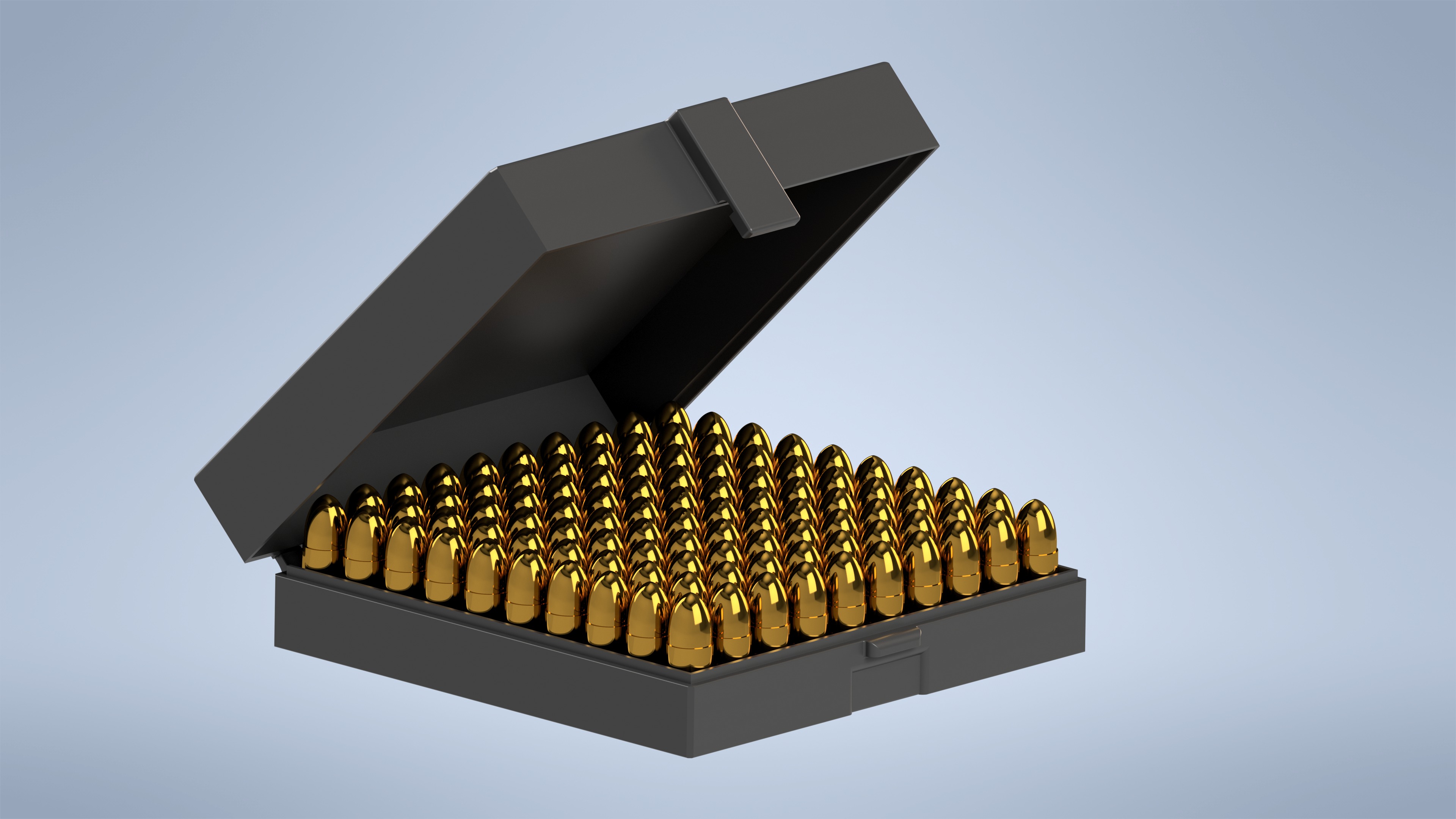 Printable Ammunition box 9 mm Luger with Storage pins 3D print model_2